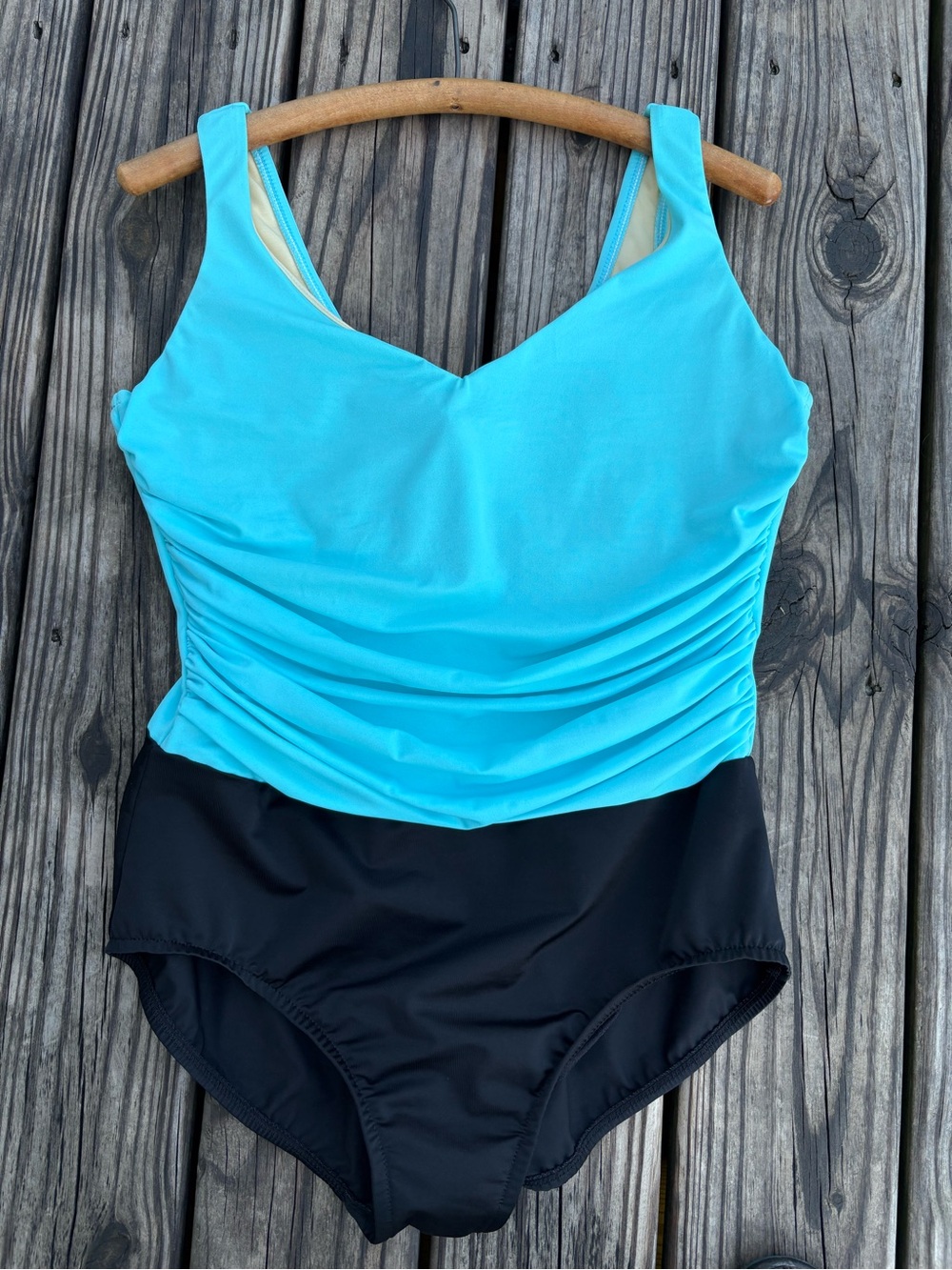 Miraclesuit One Piece Swimsuit Contrasting Teal Black